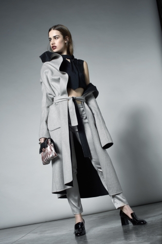 Ann coat, Eleanor top and Teresa toursers.